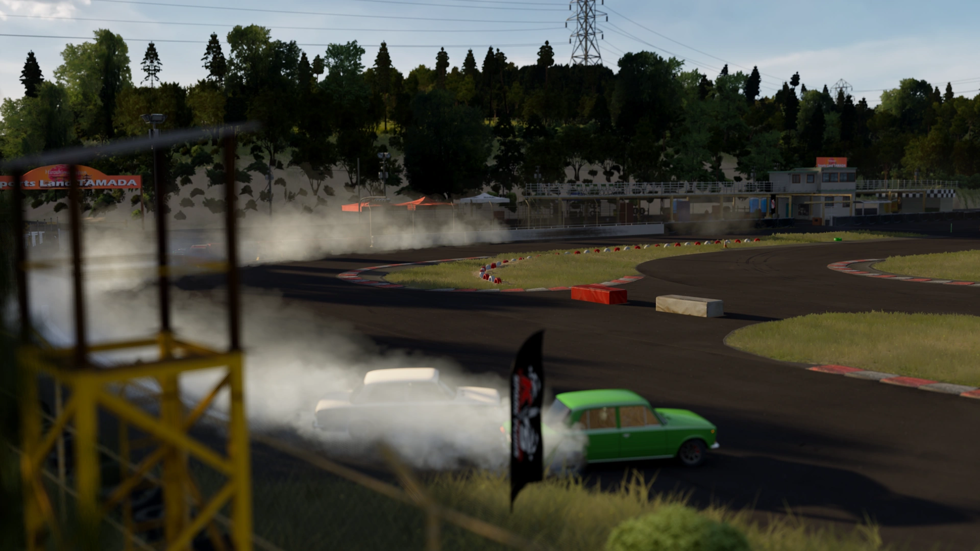 Two Lada 2101 &ldquo;Kopeyka&rdquo; doing a big drift entry