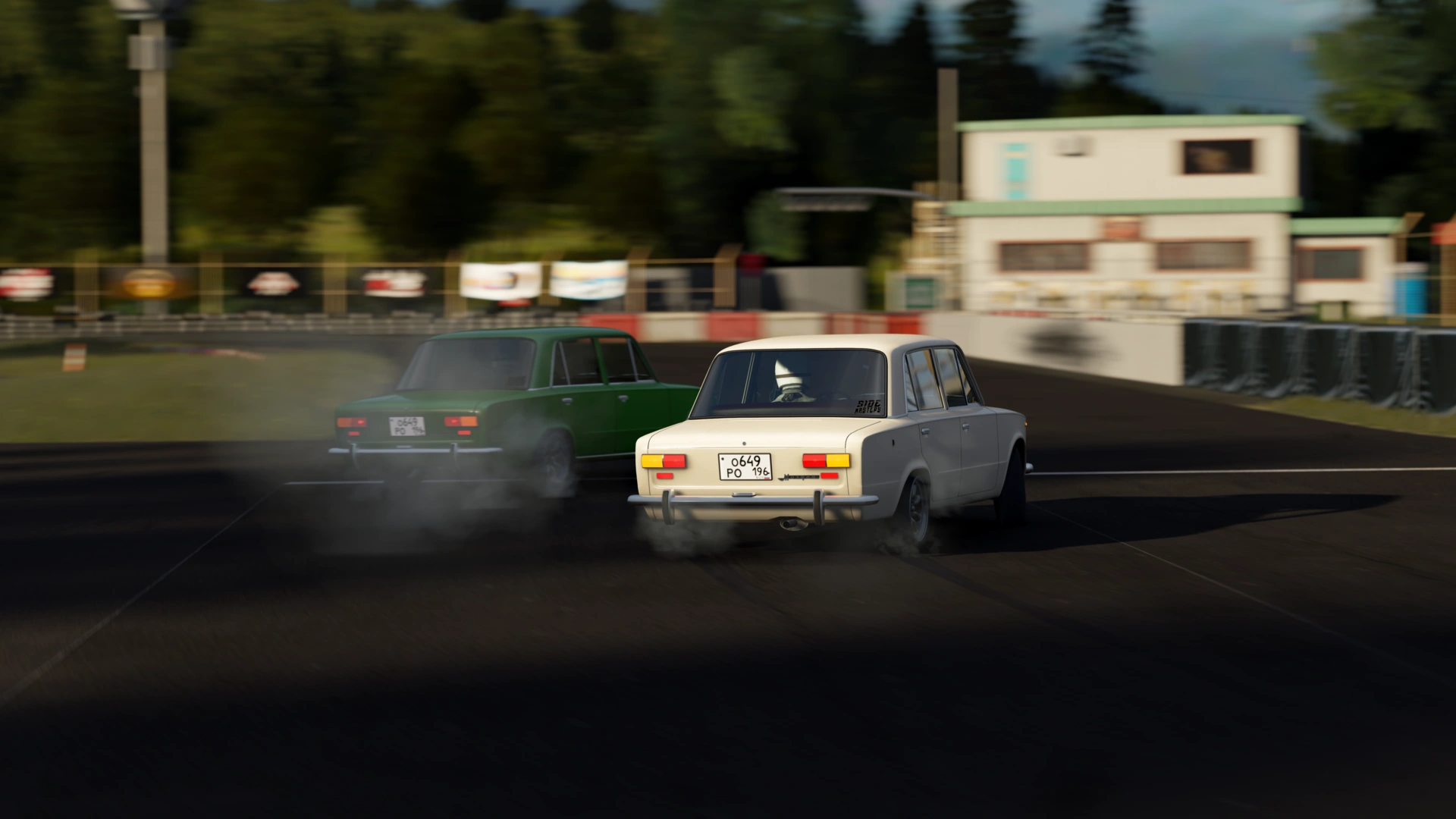 Ladas performing a feint drift entry