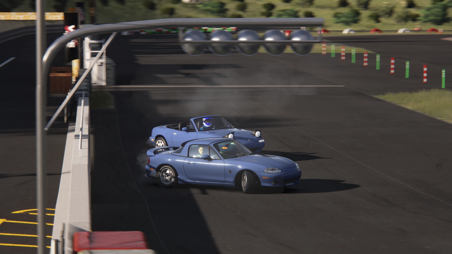 Miatas NA and NB tandem drift entry