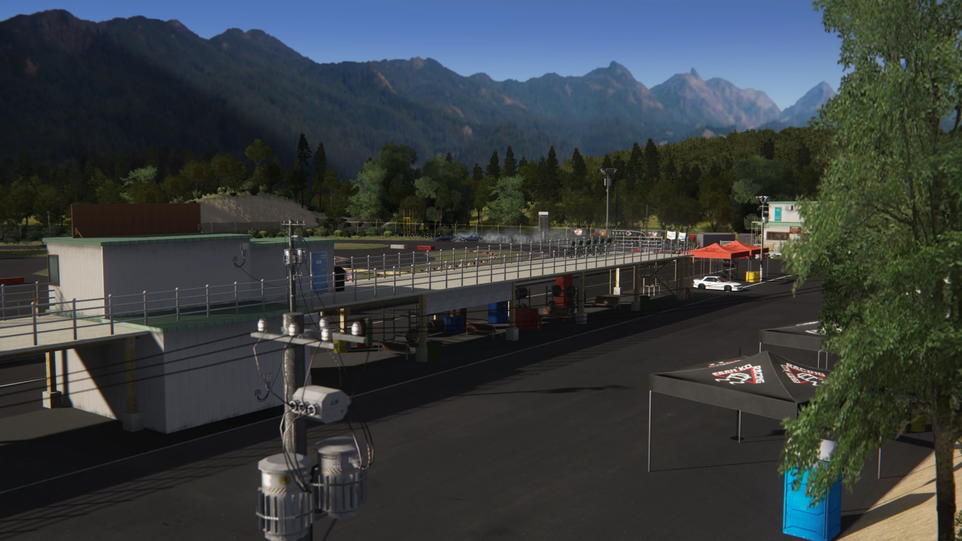 Overview of the pits area