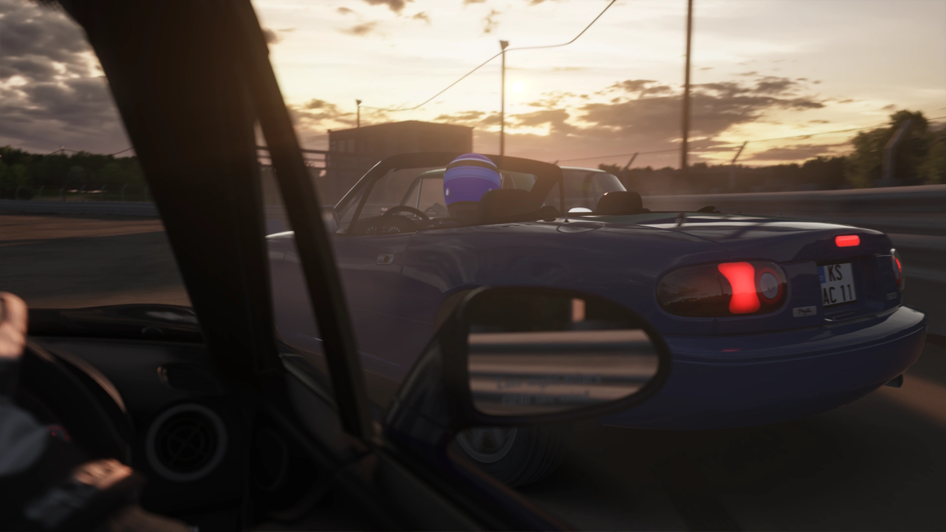 First Person View of Miatas drifting
